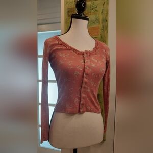Ultra Flirt Blush Floral Knit Top